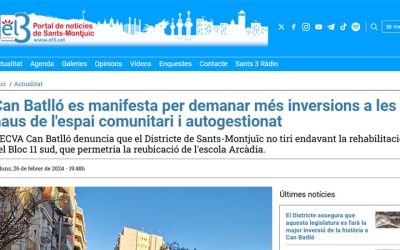 Can Batlló es manifesta per demanar més inversions a les naus de l’espai comunitari i autogestionat